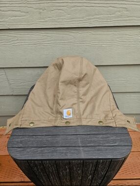 Carhartt Detachable Snap On Hood Replacement Lined Brown Hood Only EUC